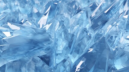 Obraz premium A Fractured Field of Sparkling Blue Ice Crystals Refracting Light and Shadows