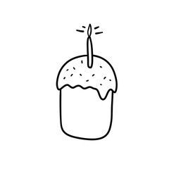 Easter cake with candle doodle