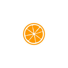 Fresh orange slice flat illustration isolated.
