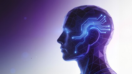 Human head with circuit design