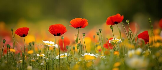 Vibrant wildflowers in a meadow © lulu