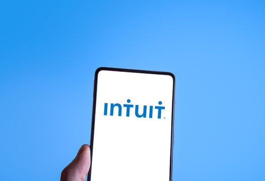 Intuit logo on a smartphone screen. Link&ouml;ping, &Ouml;sterg&ouml;tland, Sweden. 02-06-2026.