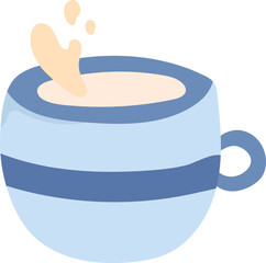 Glass of hot milk illustration