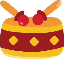 Chinese New Year Drum for Lion Dance Illustration