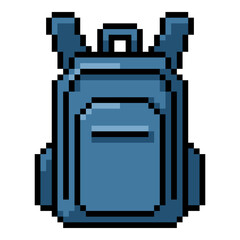 Pixel Art Icon - Blue Backpack