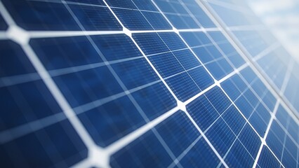 Closeup of solar panel grid