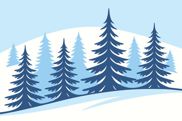 Obraz premium Snow winter background illustration. Falling snow winter scene. Snowy winter landscape background. Snow winter season illustration. Snow weather background design. Winter snow scenic background. Snow