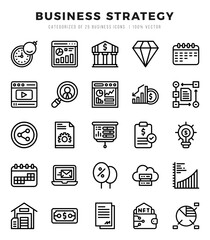 Fototapeta premium Business Strategy icons Pack. Lineal icons set. Business Strategy collection set.