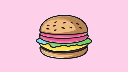 Colorful Hamburger Illustration