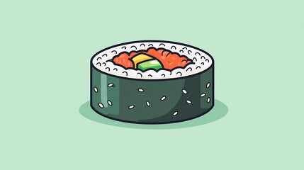 Colorful Sushi Roll Illustration (1)