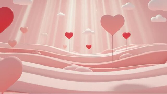 Bright Glowing Heart on Vibrant Pink Sparkle Background
