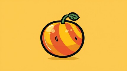 Cute cartoon orange fruit illustration
