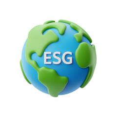 ESG concept, showing environmental, social, and governance aspects of corporate responsibility and sustainability . Isolated on transparent background, png