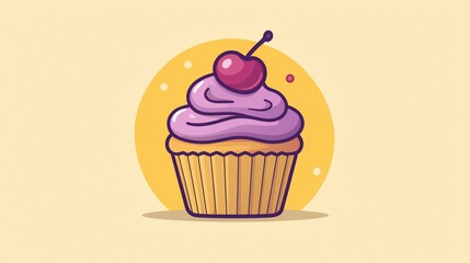 Cute Cupcake Dessert Illustration