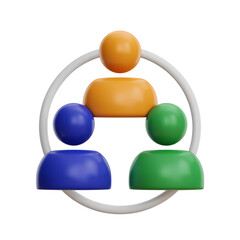 3D Render of Abstract Communication and Connection Network . Isolated on transparent background, png