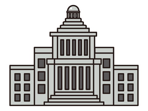 日本の国会議事堂のイラスト素材