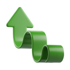 Upward arrow symbolizes growth, progress, and development against an unadorned backdrop . Isolated on transparent background, png