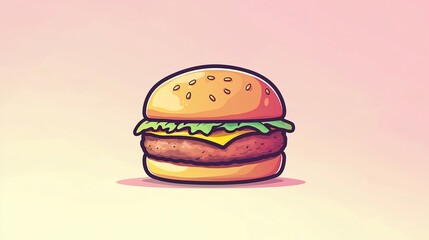 Cute Burger Illustration