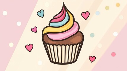Cute cupcake graphic design