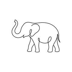 Obraz premium Minimalist one line drawing of an elephant in a simple modern style