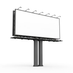 Fototapeta premium Large Outdoor Advertising Billboard With Blank White Space For Customization And Mockups Isolated White Background