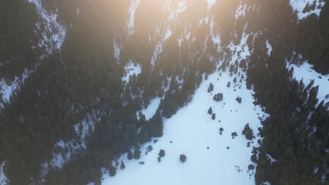 Birds-eye view of mountains in Prat del Cadí 4k drone