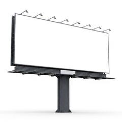 Obraz premium Large Outdoor Billboard Display Structure with Blank White Advertising Space and Metal Frame on Snowy White Background Isolated