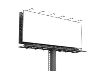 Obraz premium Large Outdoor Billboard Structure With Blank White Copy Space Isolated On White Background