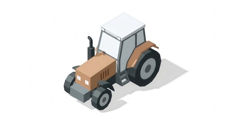 Naklejka premium Isometric Tractor Illustration for Agriculture and Farming Visuals