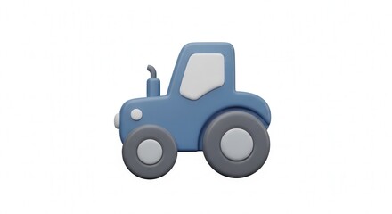 Fototapeta premium Cute Cartoon Tractor Model for Agriculture and Farming Projects
