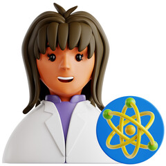 Scientist Character with Atom Icon