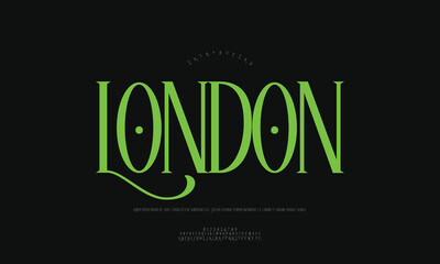 Elegant serif font design inspired by vintage London typography, offering a classic and sophisticated aesthetic for branding.