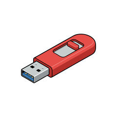 vector flash drive with white background