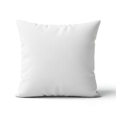 Textured White Square Cushion With Soft Fabric And Detailed Surface Isolated White Background