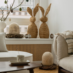 Cozy Easter Home Decor with Neutral Colors and Natural Accents © FollowTheFlow