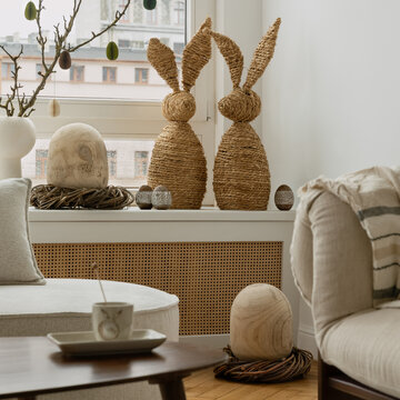 Cozy Easter Home Decor with Neutral Colors and Natural Accents