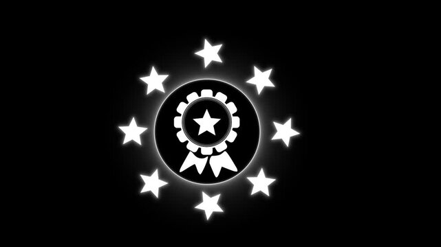 Business people or customers show satisfaction through the application on the laptop screen. By giving the most or the best satisfaction rating. Motion graphics of star mark concept