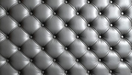 Fototapeta premium Close-up of button-tufted upholstery in a monochromatic palette