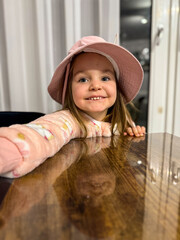 little girl playing with toy
