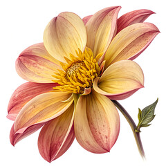 Obraz premium Vibrant blooming daylily flower with rich pink and yellow petals against a neutral background