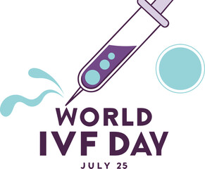 World IVF Day: A visual celebration of World IVF Day, featuring a syringe, symbolizing assisted reproduction. The image highlights the significance of the day dedicated to fertility treatment.
