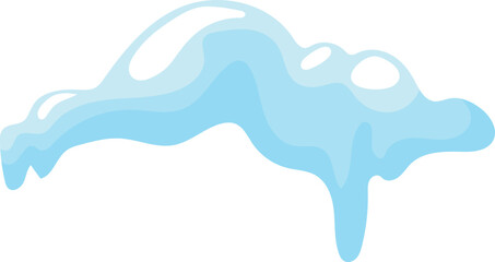 Naklejka premium Snow top cap. Cold season frame decoration