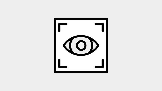 Scanning icon animated 4k isolated in white background seamless looping
