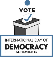 Day of Democracy - Voting Rights Illustration: A graphic illustration for International Day of Democracy, featuring a ballot box accepting a marked ballot.
