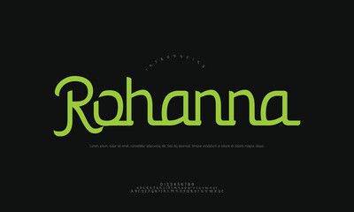 Fototapeta premium Sophisticated Arabic name 'Rohanna' written in elegant Diwani script, symbolizing grace and beauty. Ideal for decorative purposes and cultural branding.