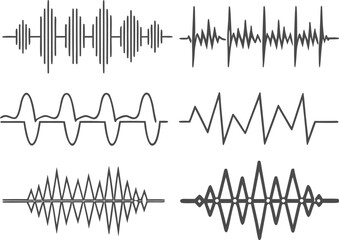 Audio Waves: A visual representation of various sound waves.