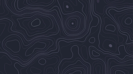 Topographic map background with contour lines and abstract vector terrain patterns. Vintage elevation textures for geology research or adventure wallpaper designs. © Aira Design