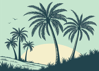 Tropical Palm Silhouette: Capturing the silhouette of palm trees at sunset evokes a sense of tranquility and the beauty of nature.