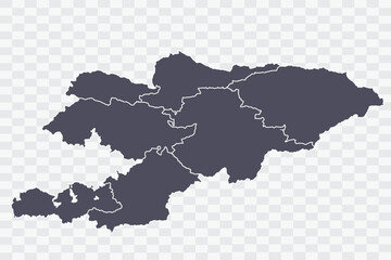 Fototapeta premium Kyrgyzstan Map Minimalist High-Quality PNG Porpoise Color on Transparent Background Perfect for presentations infographics educational materials and graphic design projects 