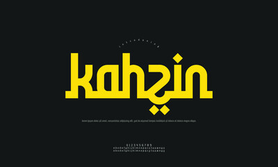 Modern Arabic calligraphy for 'Kahzin', signifying treasure or wealth, presented in a bold, stylized font for financial or luxury themes.